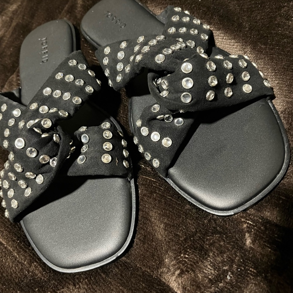 Black rhinestone knot sandals TORRID